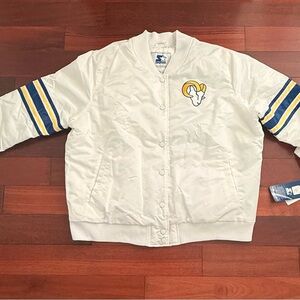 Vintage STARTER Los Angeles Rams Varsity Satin Full Snap Jacket